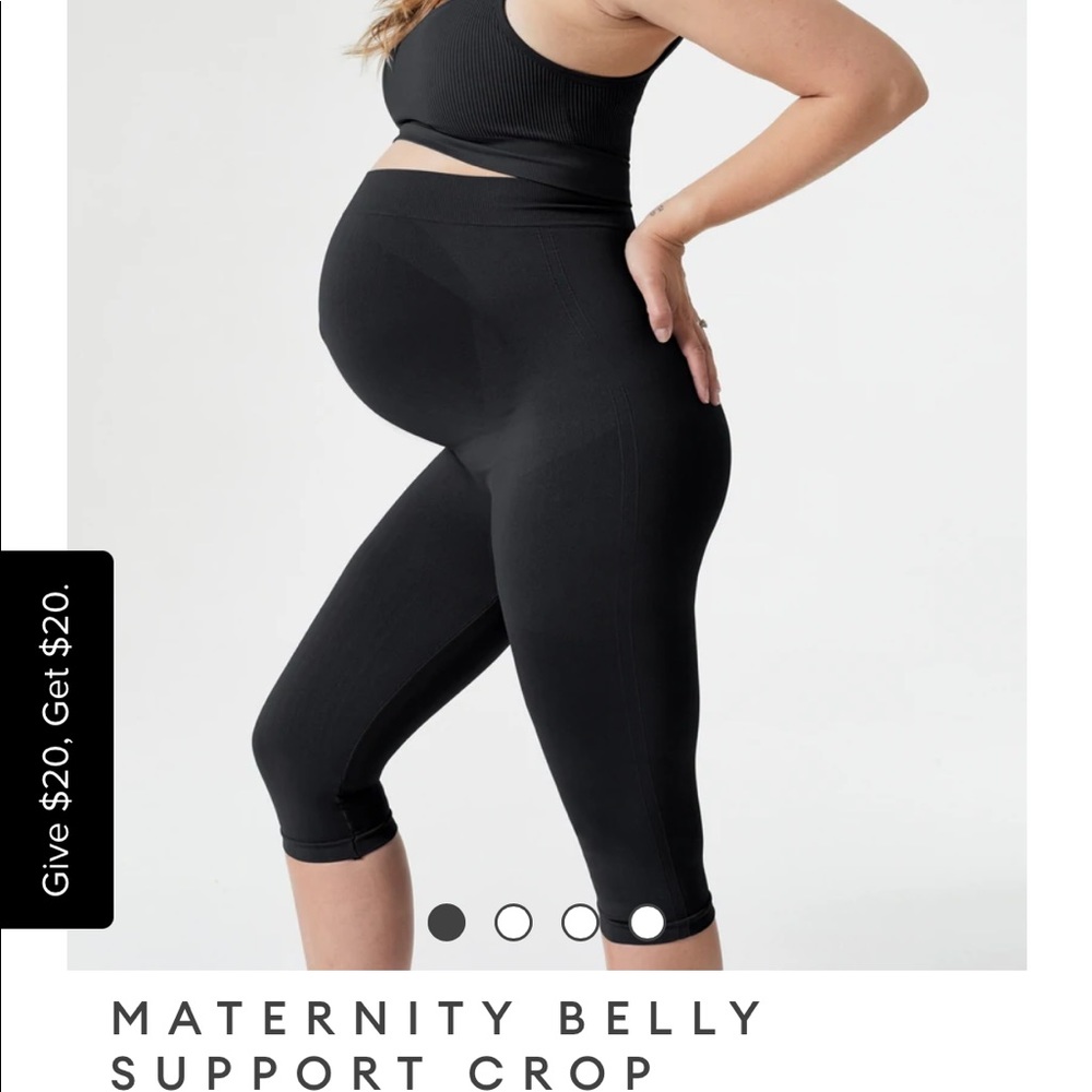 Blanqi pregnancy everyday spandex supported maternity pant/legging cropped